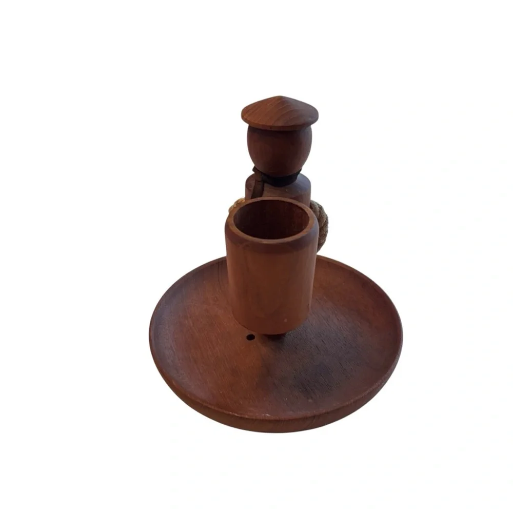 Hans Bolling MCM Figural Teak Toothpick Tidbit Tray